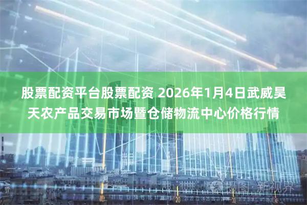 股票配资平台股票配资 2026年1月4日武威昊天农产品交易市场暨仓储物流中心价格行情